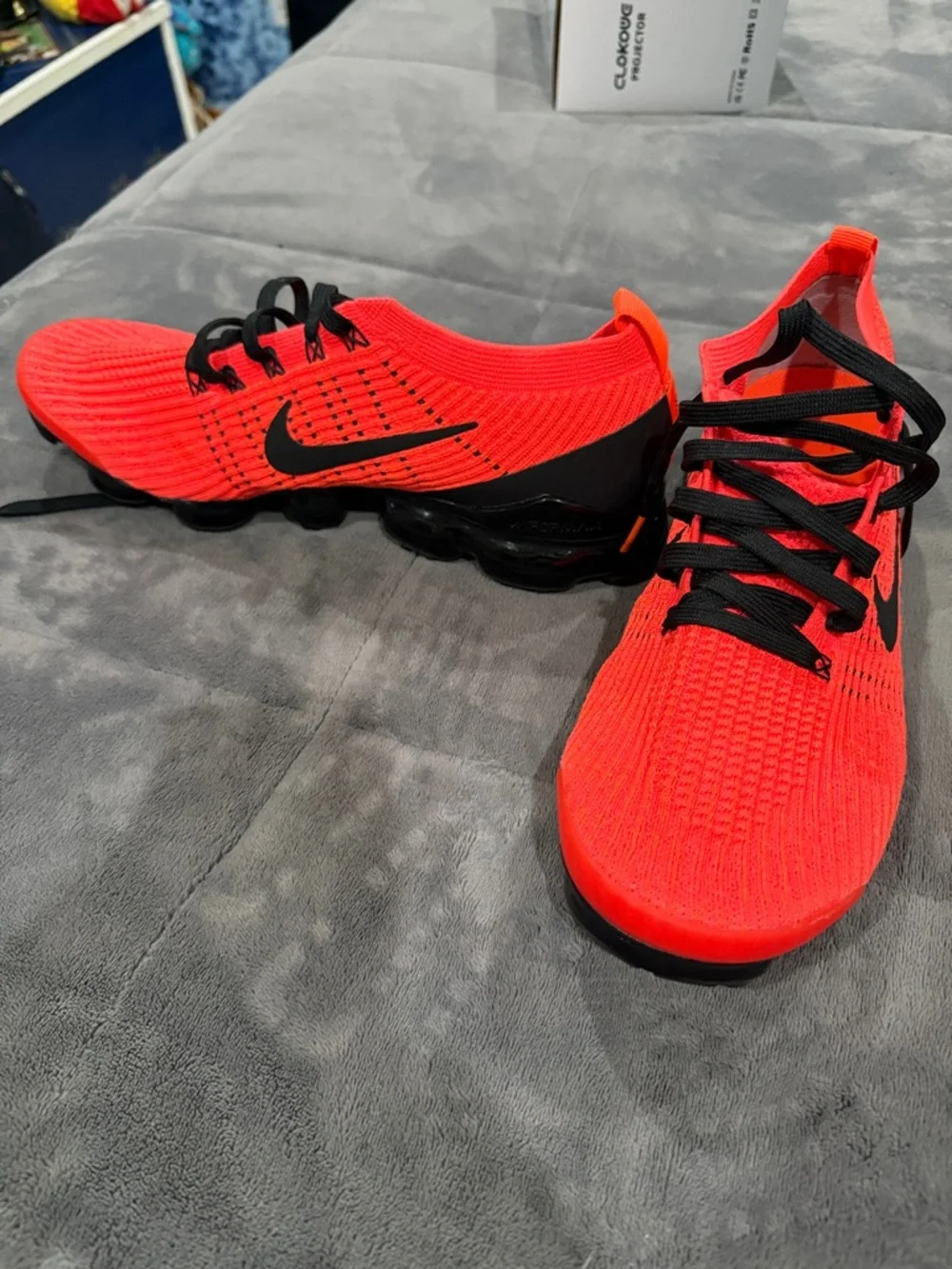 Nike Men’s Flyknit Sneakers - Bright Reddish orange with Black Accents